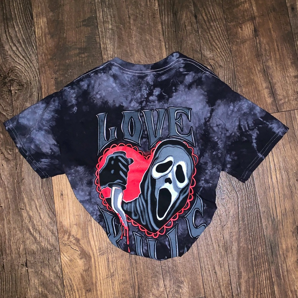 Scream Ghostface Cropped Tie Tee - image 2